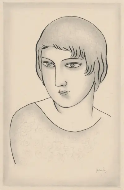 Portrait of a Woman in Flowery Dress von Mikuláš Galanda