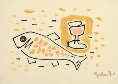 Still life with fish von Mikuláš Galanda