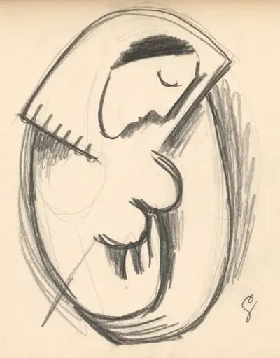 Study of a woman with a bowed head von Mikuláš Galanda