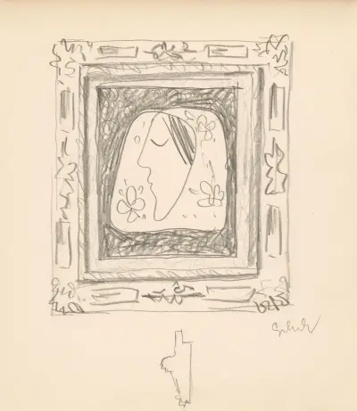 The Head of a Woman in a Decorative Frame von Mikuláš Galanda