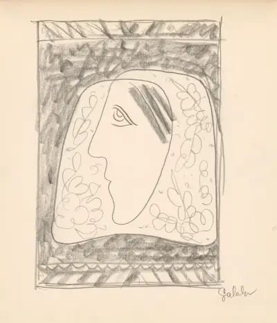 The Head of a Woman in a Floral Headscarf von Mikuláš Galanda