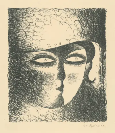 The Head of a Young Woman in a Hat von Mikuláš Galanda