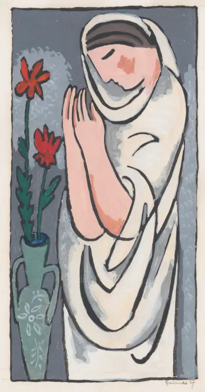 Woman and flower von Mikuláš Galanda
