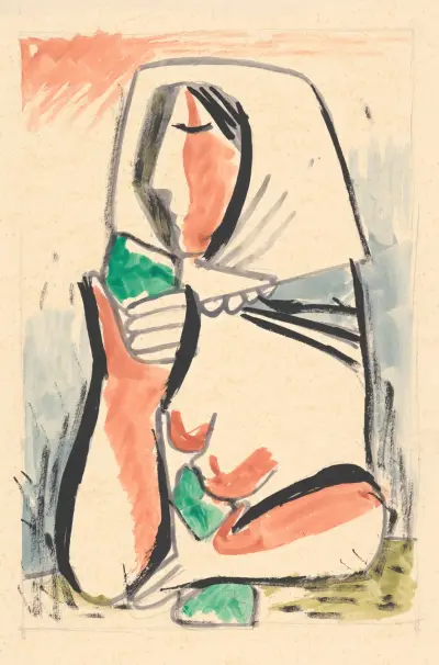 Woman in a scarf von Mikuláš Galanda