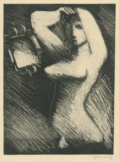 Woman in front of a mirror von Mikuláš Galanda