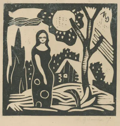 Woman in the country von Mikuláš Galanda