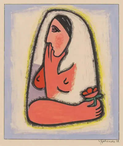 Woman with a Flower von Mikuláš Galanda