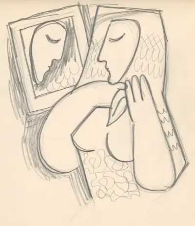 Woman with a mirror von Mikuláš Galanda