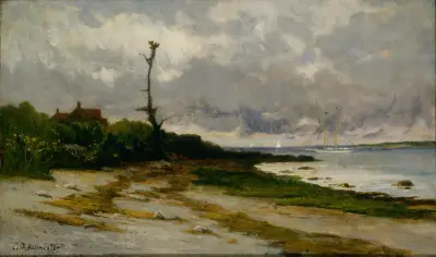 Landskap nära Newport, R. I. av Edward Mitchell Bannister