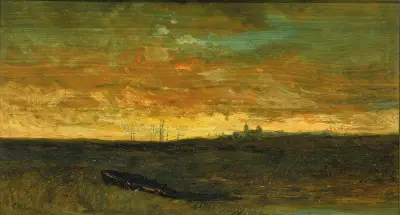 Solnedgångsscen av Edward Mitchell Bannister