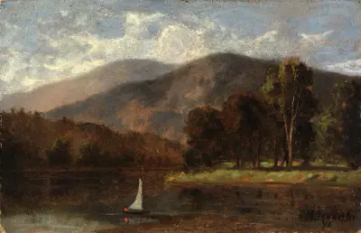 Bez názvu (plachetnice na řece), 1876, Edward Mitchell Bannister