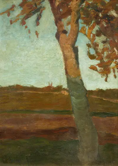 Brzoza przed jesiennym pejzażem, Paula Modersohn-Becker