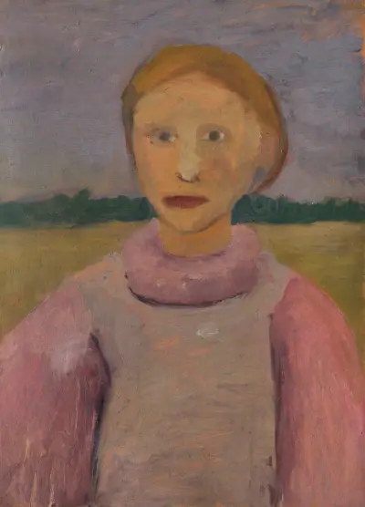 Brustbild eines Mädchens in der Dämmerung av Paula Modersohn-Becker