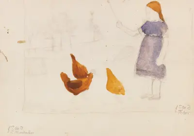 Elsbeth s kuřaty, Paula Modersohn-Becker