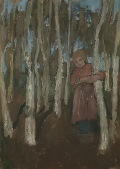 Girl in a Birch Forest av Paula Modersohn-Becker