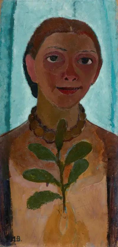 Selbstbildnis mit Kamelienzweig von Paula Modersohn-Becker