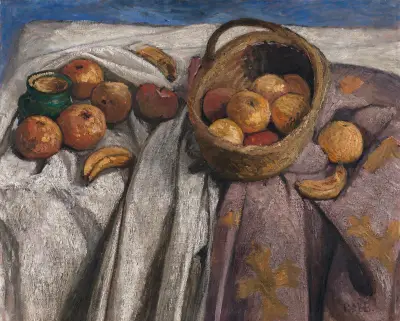 Still life with apples and bananas av Paula Modersohn-Becker
