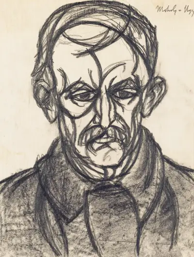 Porträt eines Mannes av László Moholy-Nagy