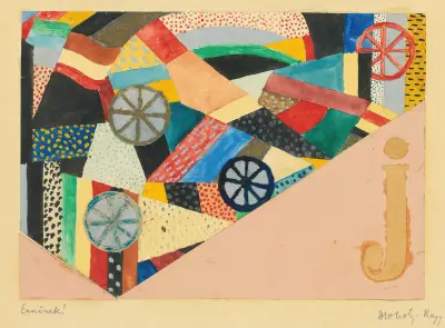 Untitled (J Under Fields; For Ernst Kallai)), 1920 av László Moholy-Nagy