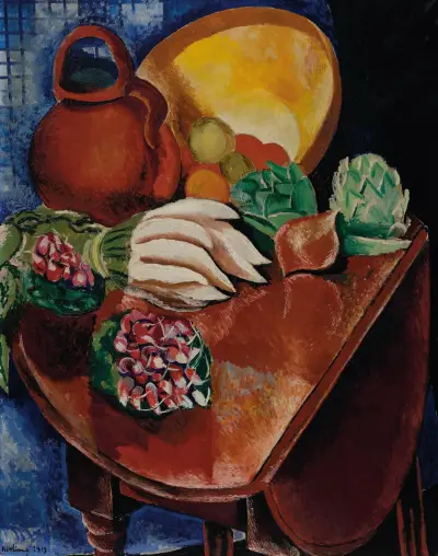 Ananas und Kanne von Moïse Kisling