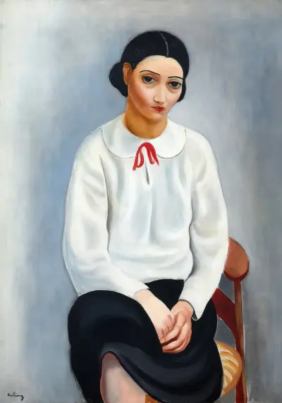 Femme au corsage blanc av Moïse Kisling