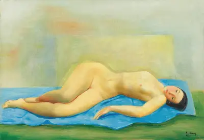 Liegender nackter junger Frau von Moïse Kisling