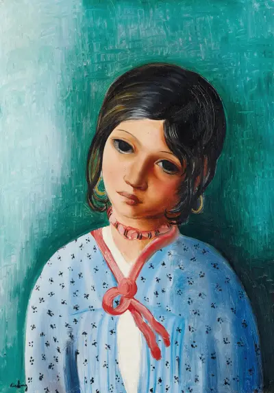 Portrait d’une enfant av Moïse Kisling