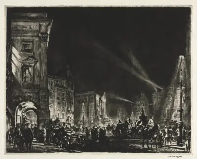 Picadilly Circus av Muirhead Bone