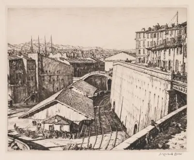 Marseilleské železniční haly, Muirhead Bone