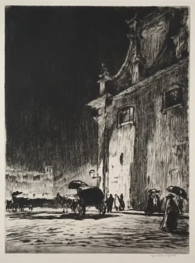 Rainy Night in Rome, Muirhead Bone