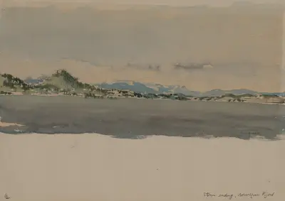 Storm Ending, Norwegian Fijord av Muirhead Bone