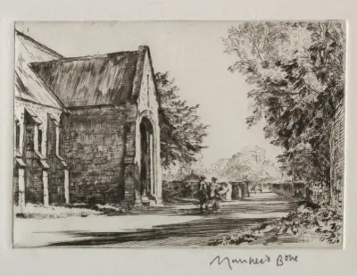 The Bishop’s Barn, Wells av Muirhead Bone