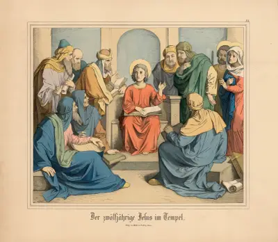 Der zwölfjährige Jesus im Tempel av Johann Nepomuk Heinemann