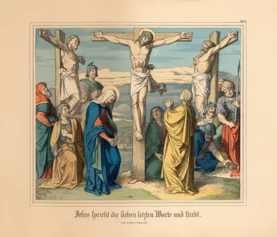 Jesus spricht die sieben letzten Worte und stirbt av Johann Nepomuk Heinemann