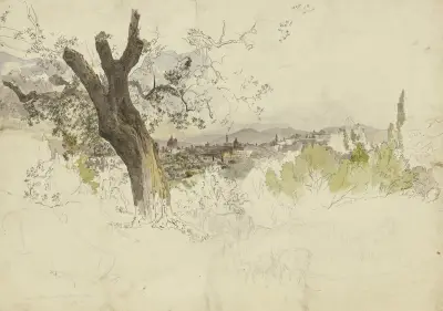 Ansicht von Florenz vom Monte Oliveto av Johann Nepomuk Rauch