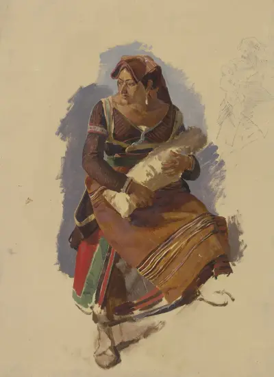 Italienska med lindat barn i famnen av Johann Nepomuk Rauch
