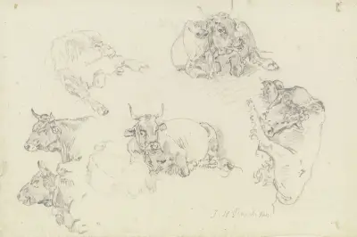 Six cattle av Johann Nepomuk Rauch