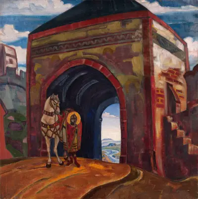 St Mercurius of Smolensk av Nicholas Roerich