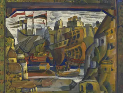 The Novgorod Market From Sadko av Nicholas Roerich