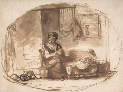 Die junge Mutter von Nicolaes Maes
