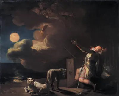 Fingal Sees the Ghosts of his Forefathers by Moonlight av Nicolai Abildgaard