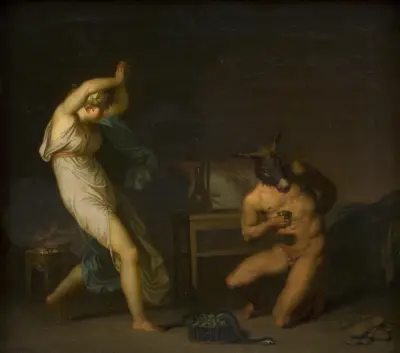 Fotis sees her Lover Lucius Transformed into an Ass. Motif from Apeleius’ The Golden Ass av Nicolai Abildgaard