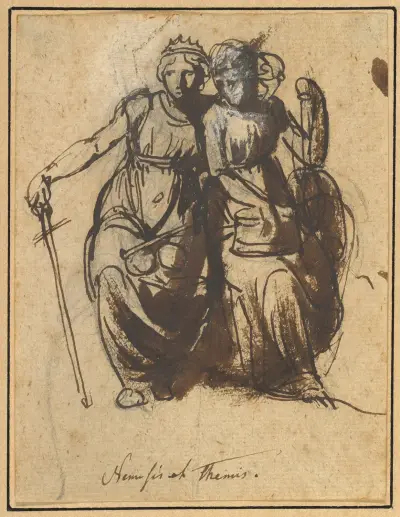 Nemesis och Themis av Nicolai Abildgaard