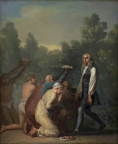 Niels Klim przyjmuje hołd od Kwamitów, Nicolai Abildgaard