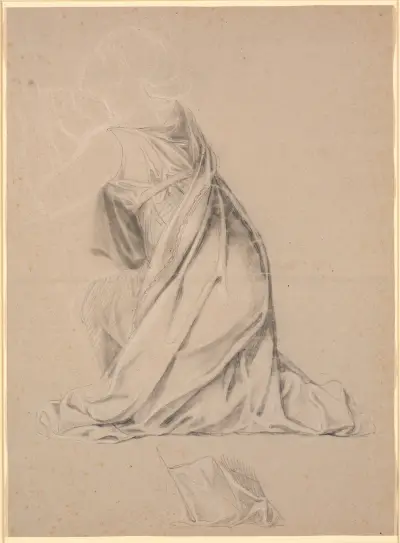 Studie der knienden Figur, die Holstein auf dem Christian-I.-Gemälde für Christiansborg symbolisiert von Nicolai Abildgaard