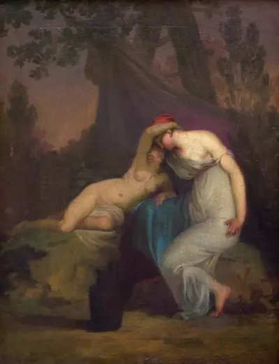 Die griechische Dichterin Sappho und das Mädchen aus Mytilene von Nicolai Abildgaard