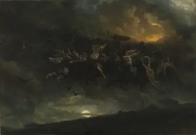 The wild Hunt of Odin av Peter Nicolai Arbo