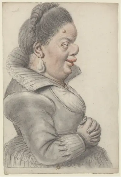Femme naine, de profil à droite av Nicolas Lagneau