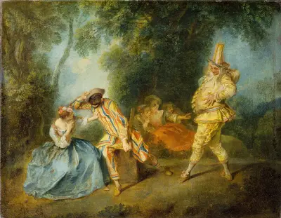 An Italian Comedy Scene av Nicolas Lancret