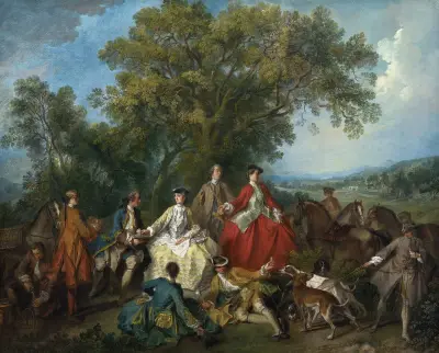 Piknik po polowaniu, Nicolas Lancret